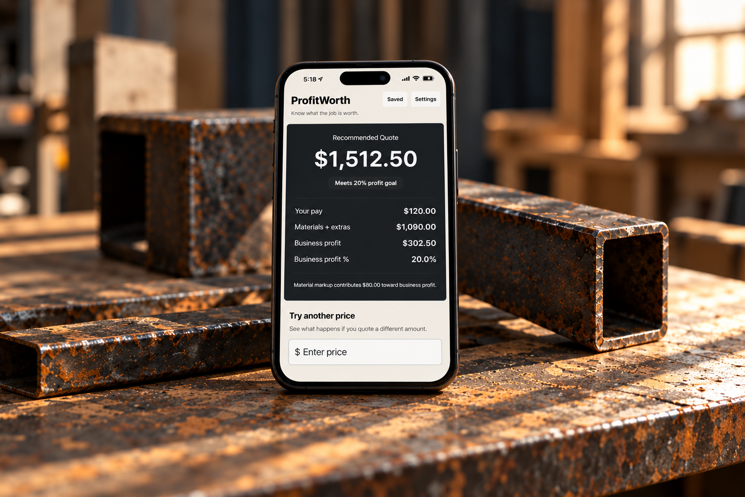 ProfitWorth recommended quote result